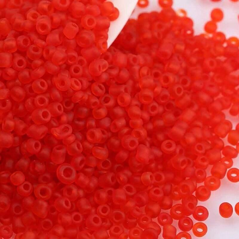 Red Matte Miyuki Delica Seed Beads, Frosted preciosa 2mm 12/0 glass round Austria toho beads, 1000pcs 