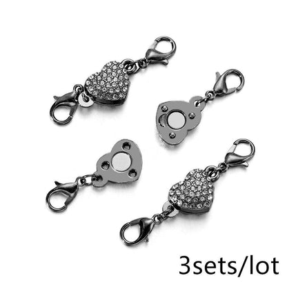 Rhinestone Heart Magnetic Clasps 