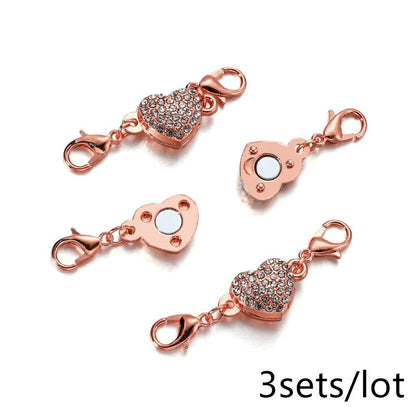 Rhinestone Heart Magnetic Clasps 