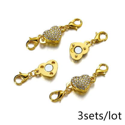 Rhinestone Heart Magnetic Clasps 