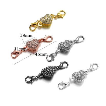 Rhinestone Heart Magnetic Clasps 