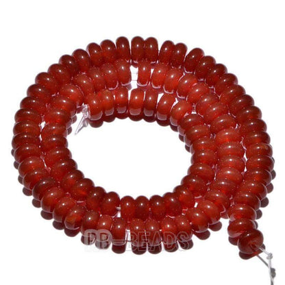 Rondelle Disk Red Carnelian Agate beads, Smooth Matte or Faceted, 15.5 