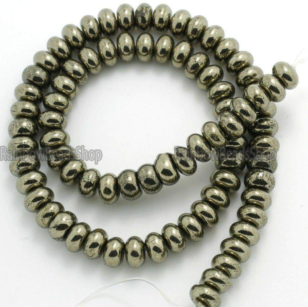 Rondelle iron pyrite natural beads, 2x3mm 3x4mm 4x6mm 5x8mm 6x10mm bead jewelry loose beading stone, natural gemstone 