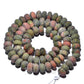 Rondelle Salmon Moss Unakite Jasper Beads, Smooth Matte and Faceted 