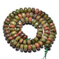 Rondelle Salmon Moss Unakite Jasper Beads, Smooth Matte and Faceted 