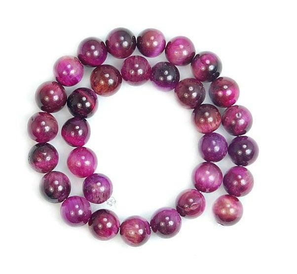 Rose Pink Tiger Eye Gemstone Beads, 6mm 8mm 10mm 12mm beads, Round Jewelry loose Natural Stone Beads 