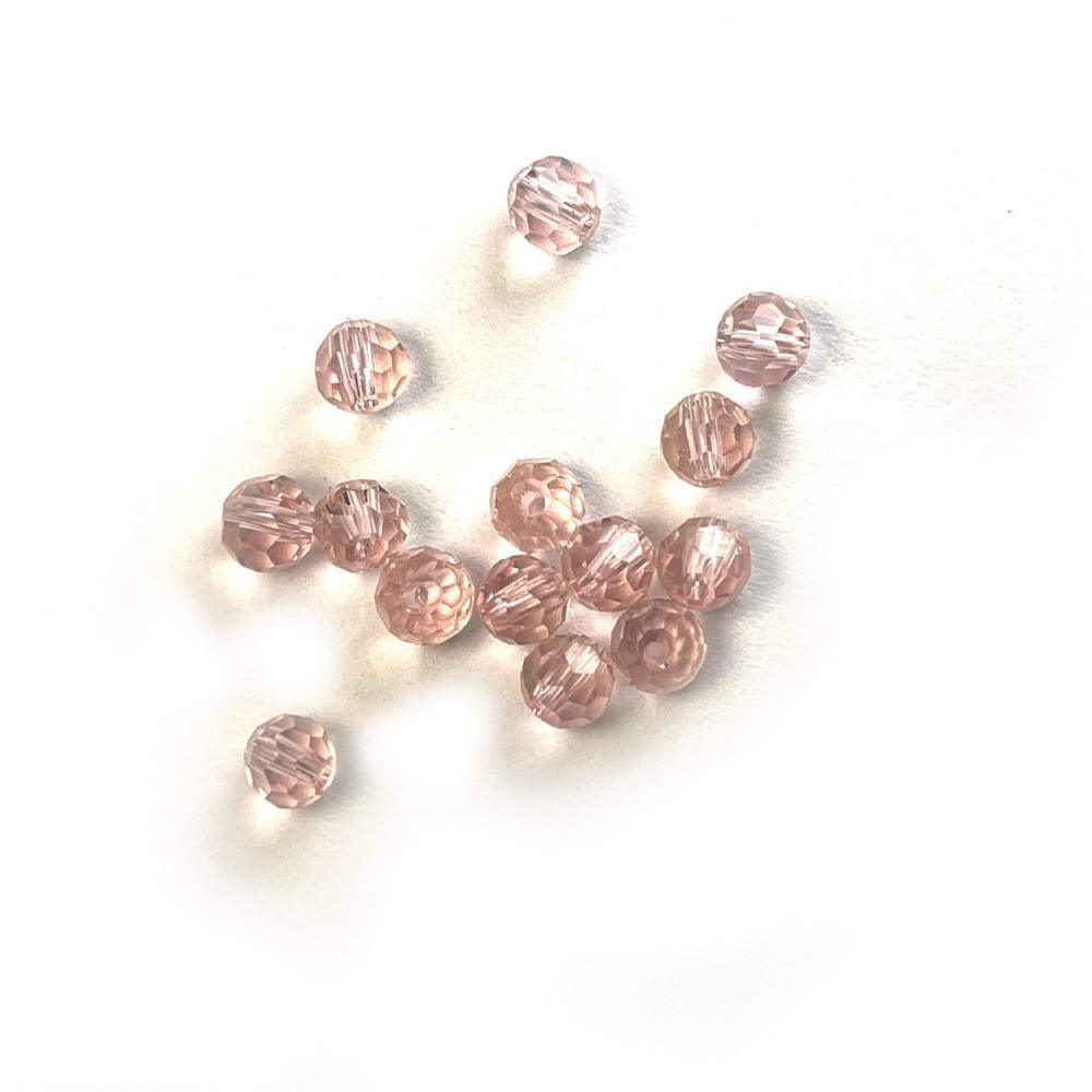 Rose Pink Topaz Czech Crystal 4mm Faceted Round Loose Beads, 100 pcs For Bracelet Necklace Jewelry Making 