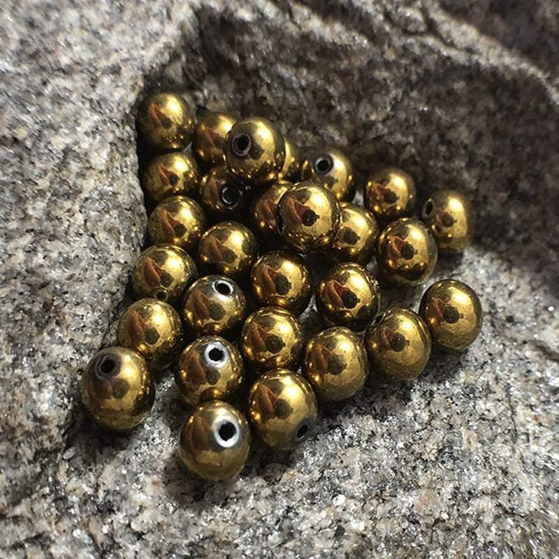 Round Gold Hematite beads, Wholesale Lot, 4-12mm 5-200pcs 