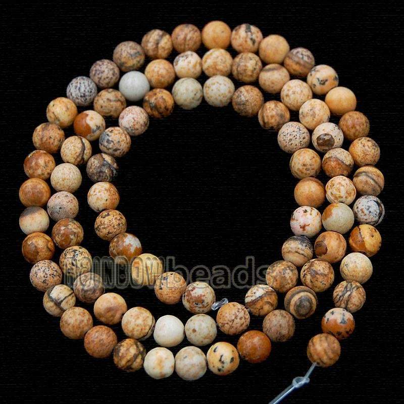 Round Picture Jaspr Beads, 15.5 Full Strand, 2-10mm 