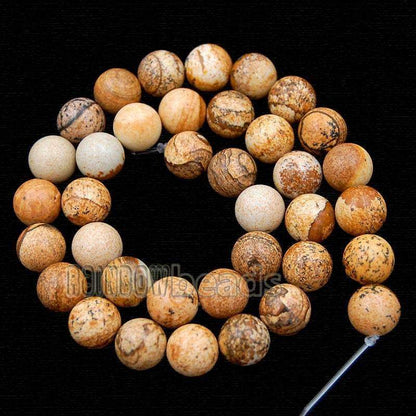 Round Picture Jaspr Beads, 15.5 Full Strand, 2-10mm 