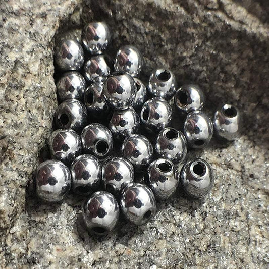 Round Wholesale Silver Hematite Beads, Wholesale Lot, 4-12 mm 