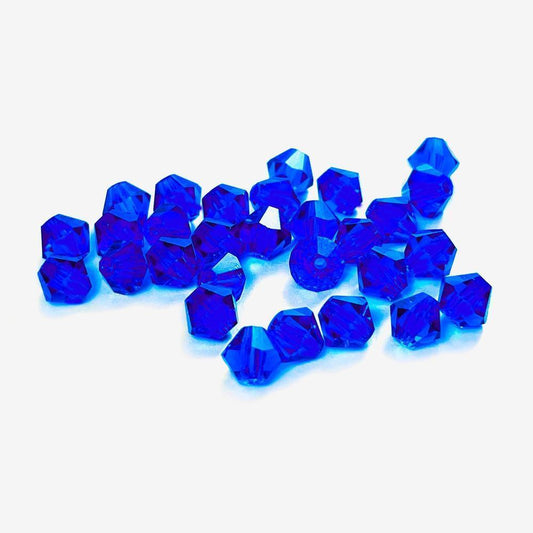 Royal blue Czech Crystal Faceted Bicone beads, 3mm 4mm Acrylic Faceted Bicone beads, 100pcs,  for jewerly making and beading 