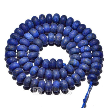 Semiprecious Natural Rondelle Disk Lapis Lazuli Beads, Smooth Matte and Faceted Stone Beads,  Loose 4x6mm 5x8mm, 15.5'' strand 