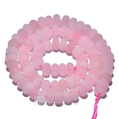 semiprecious Natural Rondelle Disk Rose Quartz Beads, Smooth Matte and Faceted Stone Beads,  Loose 4x6mm 5x8mm Jewelry beads, 15.5'' strand 