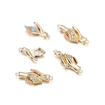 Shake Hands Style Magnetic Clasps, 6pcs 