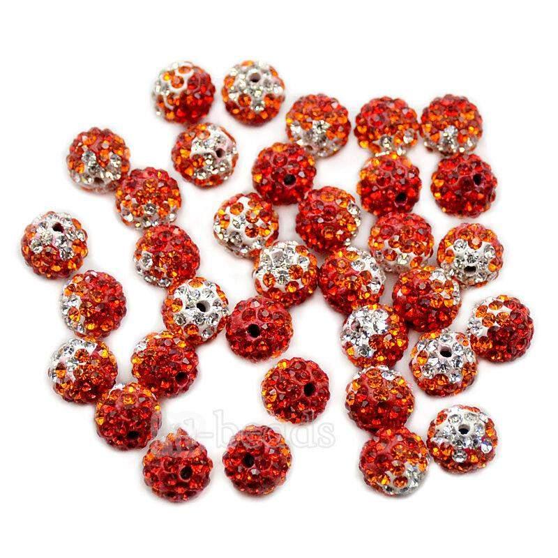 Siam Clear Crystal Rhinestone Round Beads, 6mm 8mm 8mm 10mm 12mm Pave Clay Disco Ball Beads, Chunky Bubble Gum Beads, Gumball Acrylic Beads 