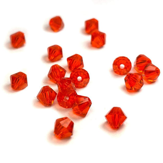 Siam Red Crystal Faceted Bicone beads, 3mm 4mm 5mm Acrylic Faceted Bicone beads, 100pcs,  for jewerly making and beading 
