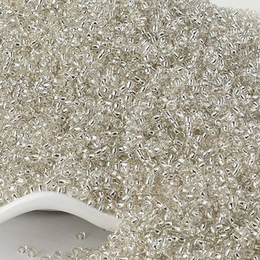 Silver gray Lined Transparen  preciosa seed beads, beadworking 2mm 12/0  Miyuki Delica small glass beads, Austria round beads, 1000 pcs 