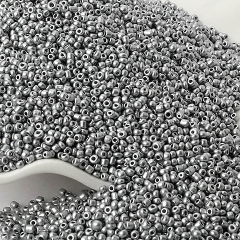 Silver gray Opaque japanese seed beads, 2mm 12/0 galvanized Miyuki Delica small glass Austria round beads, 1000pcs 