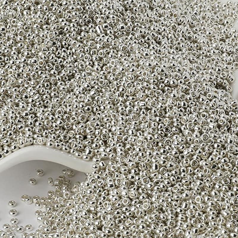 Silver  japanese seed beads, glass Austria Miyuki Delica round small beads, 1000pcs, 2mm 12/0 