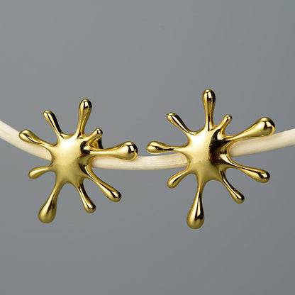 Splashing Metal Stud Earring 