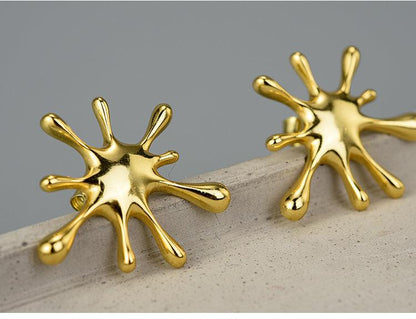 Splashing Metal Stud Earring 