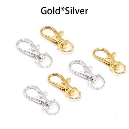 Split Key Ring Swivel Lobster Clasp, 10pcs 