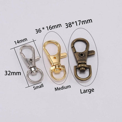 Split Key Ring Swivel Lobster Clasp, 10pcs 