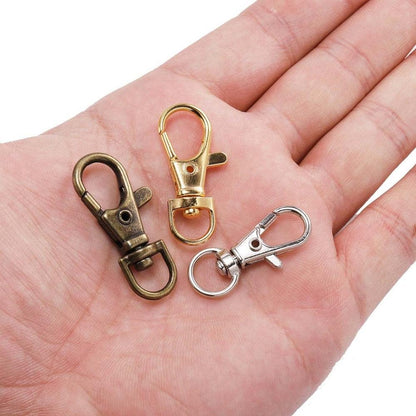 Split Key Ring Swivel Lobster Clasp, 10pcs 