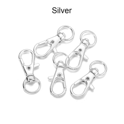 Split Key Ring Swivel Lobster Clasp, 10pcs 