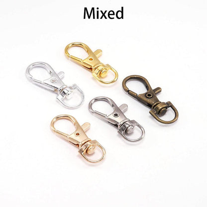 Split Key Ring Swivel Lobster Clasp, 10pcs 