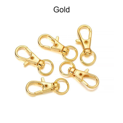 Split Key Ring Swivel Lobster Clasp, 10pcs 