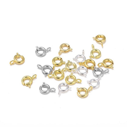 Spring Ring Clasp With Open Jump Ring, 18K Gold 