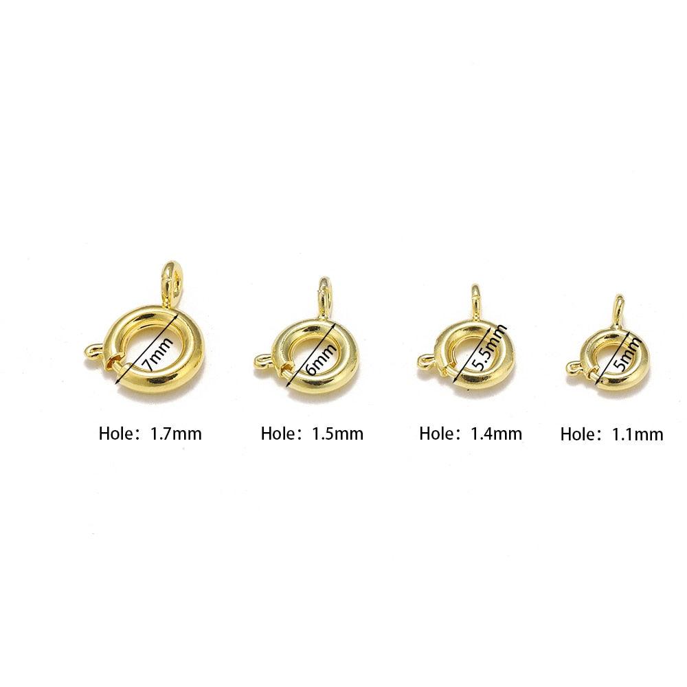 Spring Ring Clasp With Open Jump Ring, 18K Gold 