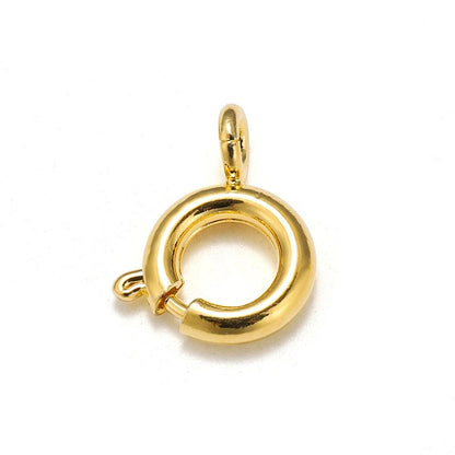 Spring Ring Clasp With Open Jump Ring, 18K Gold 