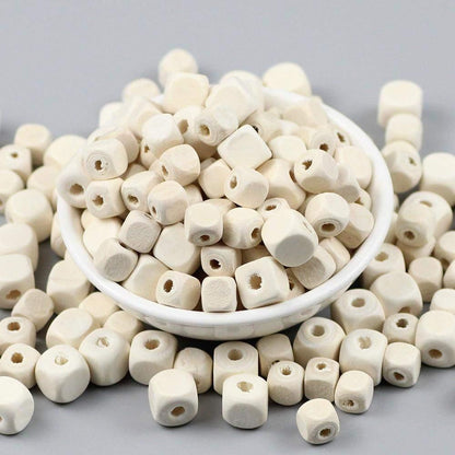 Square Cube Wood Beads for Jewelry Making DIY, Eco-Friendly for Wooden Necklace Bracelet Findings 100pcs 8/10mm 