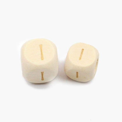 Square Letters Grass Tree Wood Bead Laser, Alphabet A~Z Ecofriendly Wooden Beads 26pcs 10/12mm 