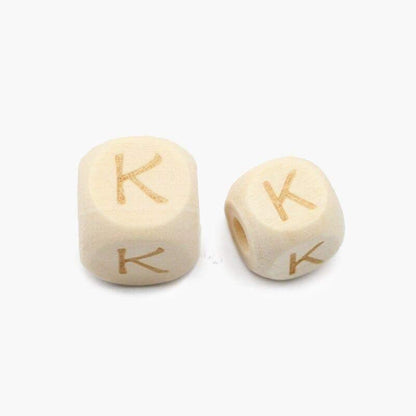 Square Letters Grass Tree Wood Bead Laser, Alphabet A~Z Ecofriendly Wooden Beads 26pcs 10/12mm 