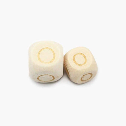 Square Letters Grass Tree Wood Bead Laser, Alphabet A~Z Ecofriendly Wooden Beads 26pcs 10/12mm 