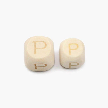 Square Letters Grass Tree Wood Bead Laser, Alphabet A~Z Ecofriendly Wooden Beads 26pcs 10/12mm 