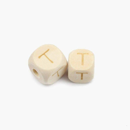 Square Letters Grass Tree Wood Bead Laser, Alphabet A~Z Ecofriendly Wooden Beads 26pcs 10/12mm 