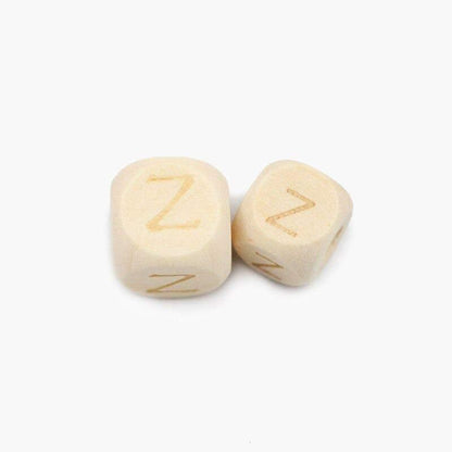 Square Letters Grass Tree Wood Bead Laser, Alphabet A~Z Ecofriendly Wooden Beads 26pcs 10/12mm 