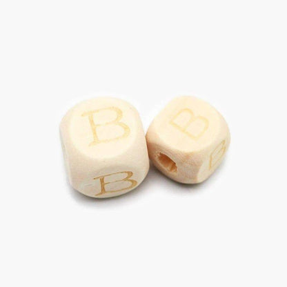 Square Letters Grass Tree Wood Bead Laser, Alphabet A~Z Ecofriendly Wooden Beads 26pcs 10/12mm 