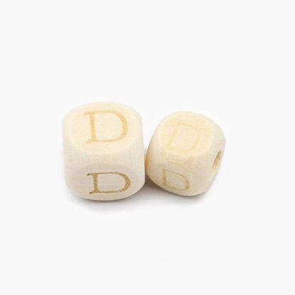 Square Letters Grass Tree Wood Bead Laser, Alphabet A~Z Ecofriendly Wooden Beads 26pcs 10/12mm 