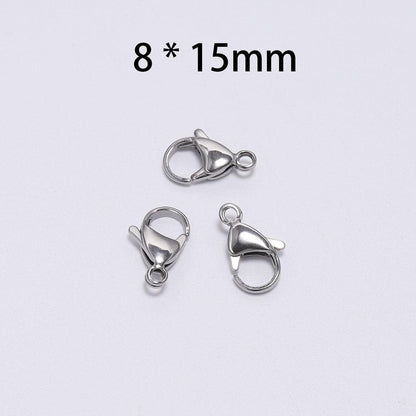 Stainless Steel Lobster Clasps, 3-15 mm 