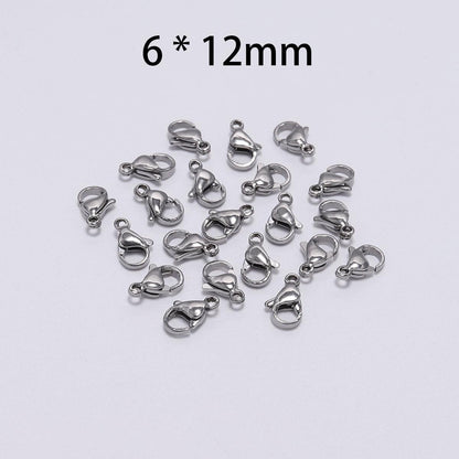 Stainless Steel Lobster Clasps, 3-15 mm 