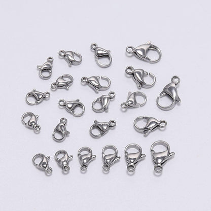 Stainless Steel Lobster Clasps, 3-15 mm 