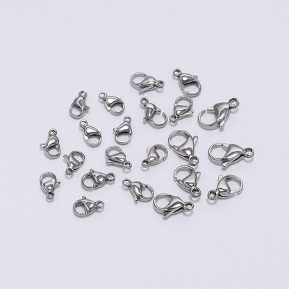 Stainless Steel Lobster Clasps, 3-15 mm 