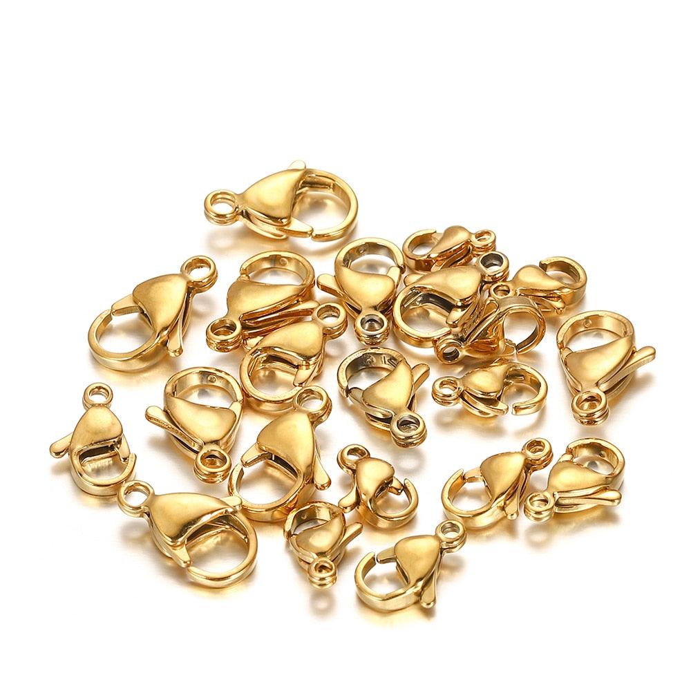 Stainless Steel Lobster Claw Clasps, Gold Plated, 30Pcs/lot 