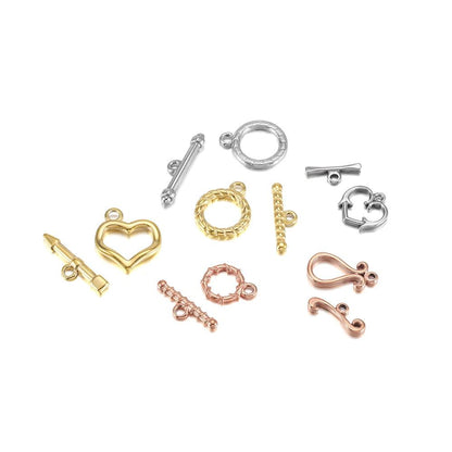 Stainless Steel OT Clasps, Rose Gold, 3 Sets 